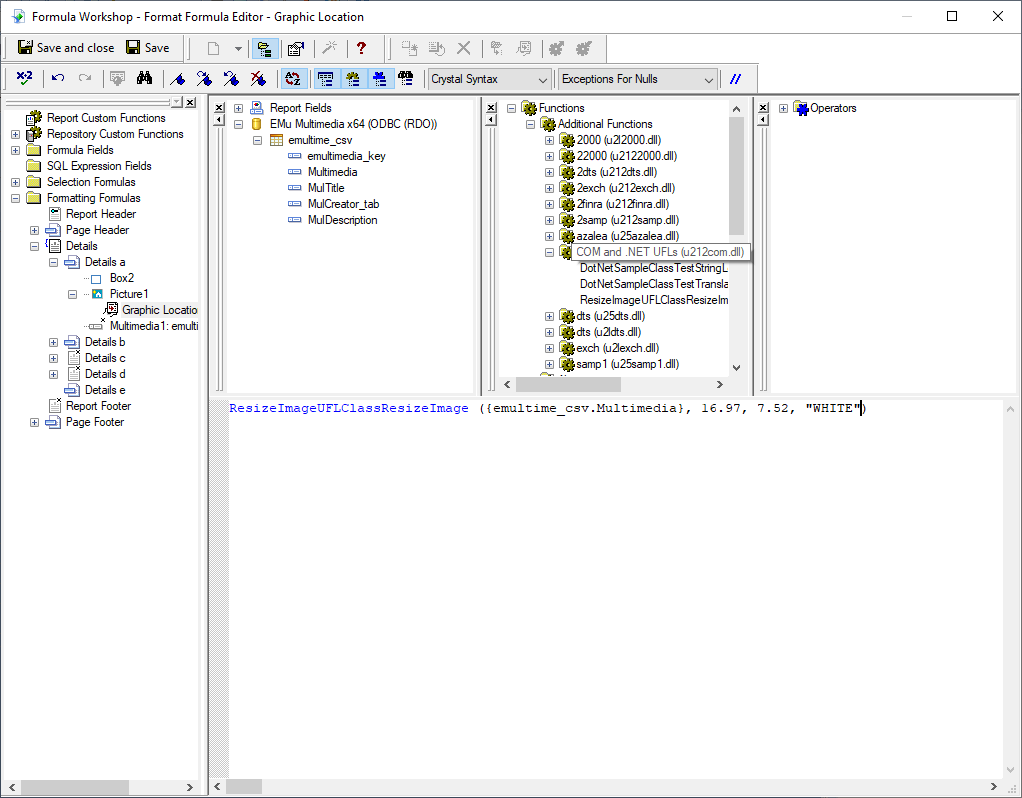 Cliquez pour agrandir Crystal Reports